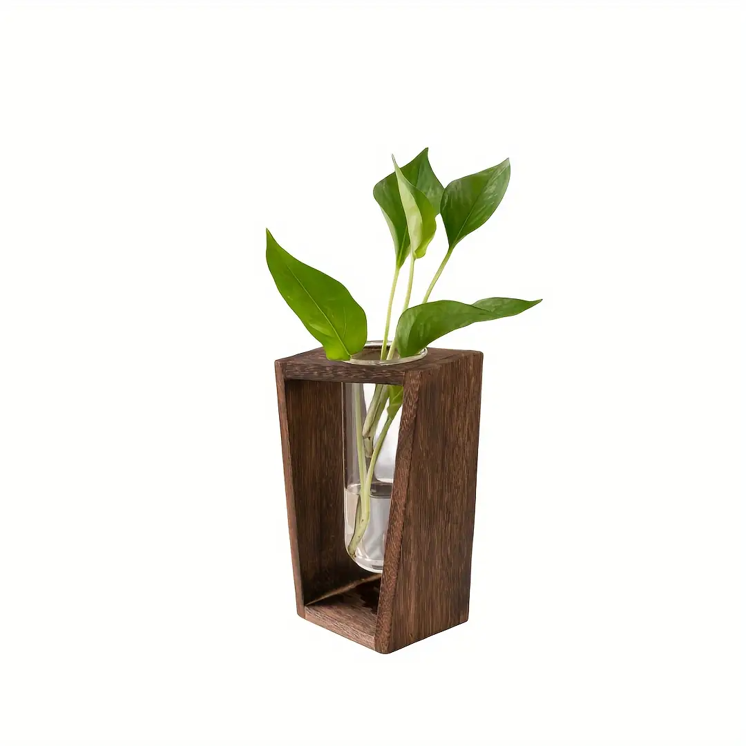 Propagation Station Vase - モダンな木製繁殖用花瓶 - ホーム＆オフィス装飾用のミニマリスト水耕栽培プランター