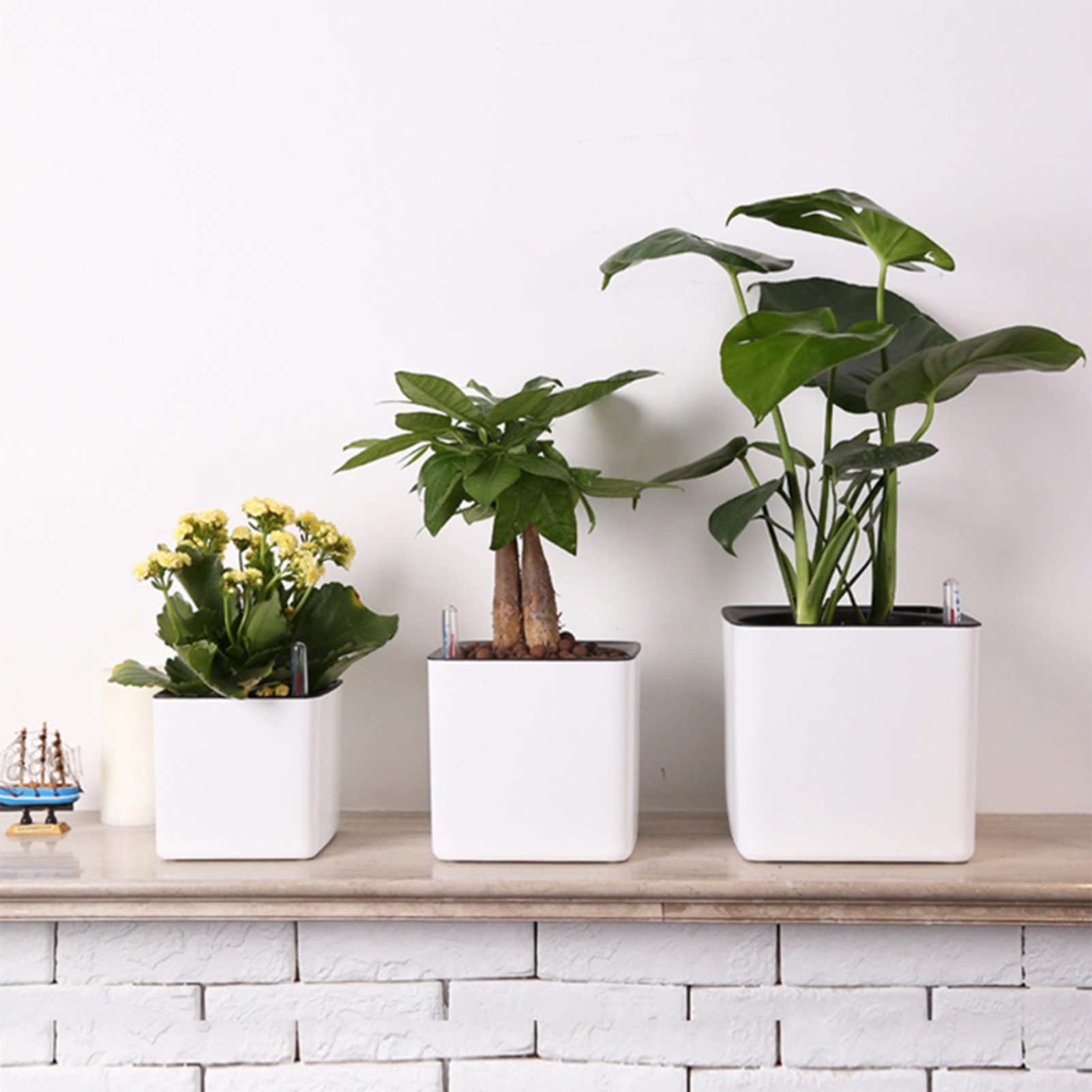 Self Watering Insert - 3サイズ展開、自動給水機能付き、緑の観葉植物用、怠惰な植木鉢、自動吸水、グリーンアイビーポット、家庭用プランター