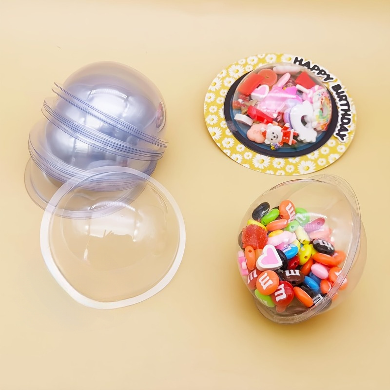 Plastic Dome Clear - 10個/セット DIYプラスチックキャンディドームセット、透明ハーフボールステンシル キャンディギフトボックスクラフト用 - 透明プラスチックテンプレート
