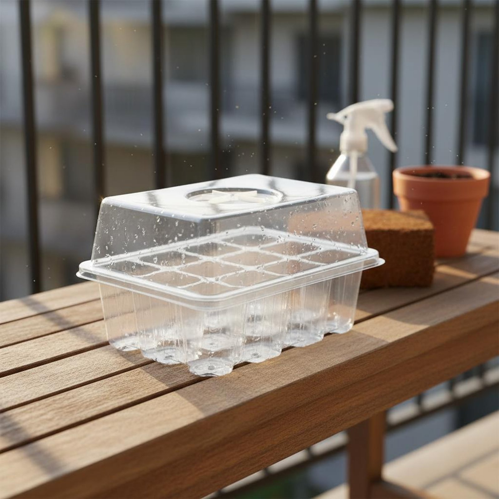 Humidity Dome Kit - 12区画発芽トレイ内蔵排水機能付き12区画発芽キット発芽トレイ湿度ドーム付き