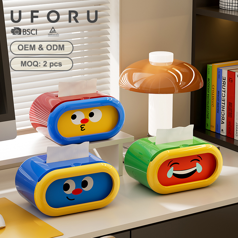 Agar Tissue Culture - Uforu 面白い絵文字 大容量ティッシュ収納ボックス かわいい卓上ティッシュホルダー 家庭用装飾オーガナイザー