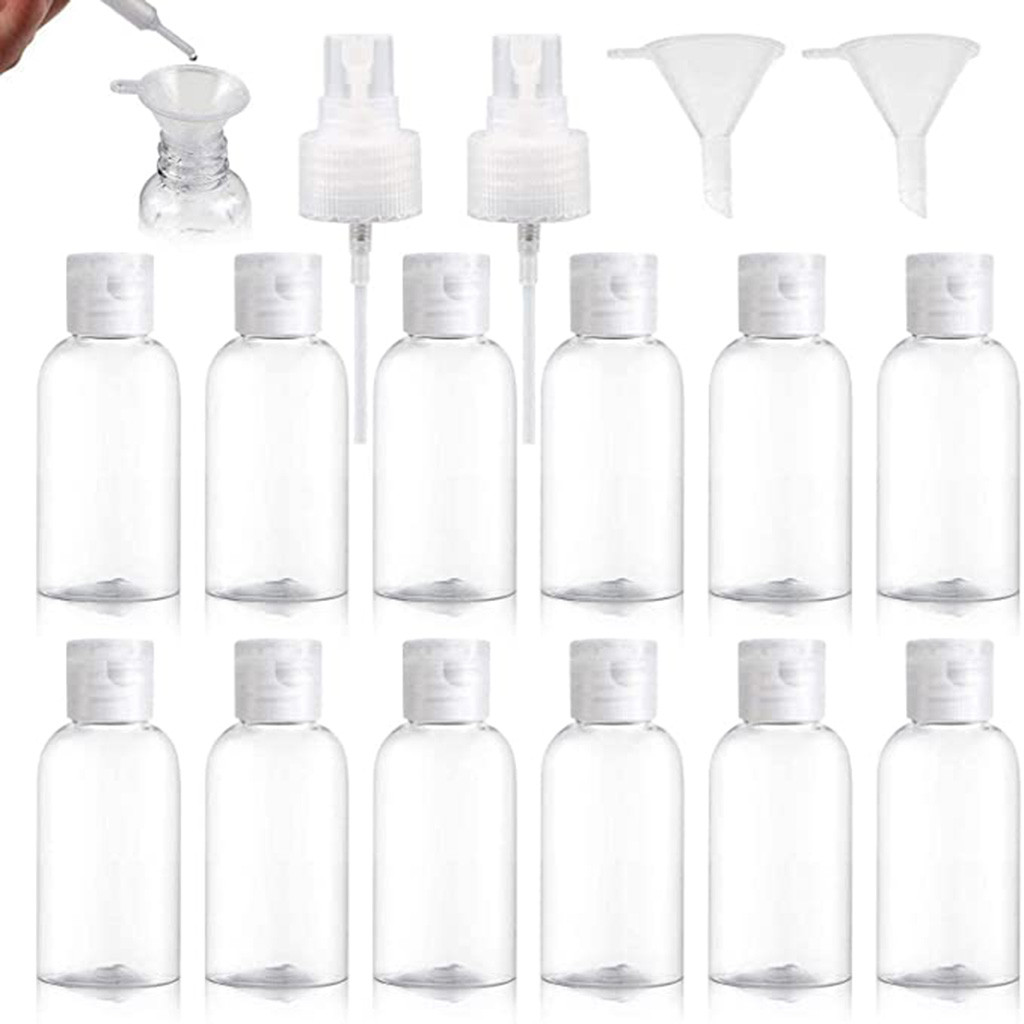 Misting Bottle Fine - 透明なプラスチック製の空ボトルセットポンプディスペンサー漏斗旅行用詰め替え容器 30 ミリリットルファインミスト液体分配ボトル T1