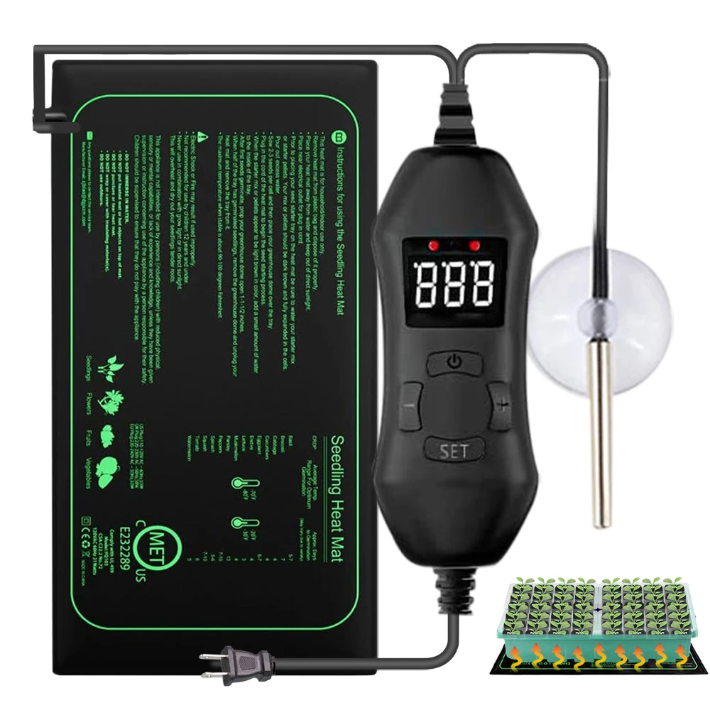 Heat Mat Seedling - 50 ワット EU-US/英国/AU 調節可能なサーモスタット苗加熱マット植物苗床暖かいパッド屋内種子スターター発芽成長熱