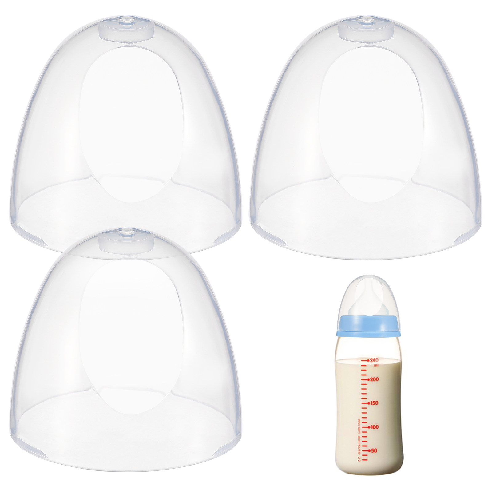 Plastic Dome Clear - 交換用プラスチック製哺乳瓶キャップ、漏れ防止ミルク哺乳瓶蓋、透明ドームカバー、再利用可能な哺乳瓶アクセサリー