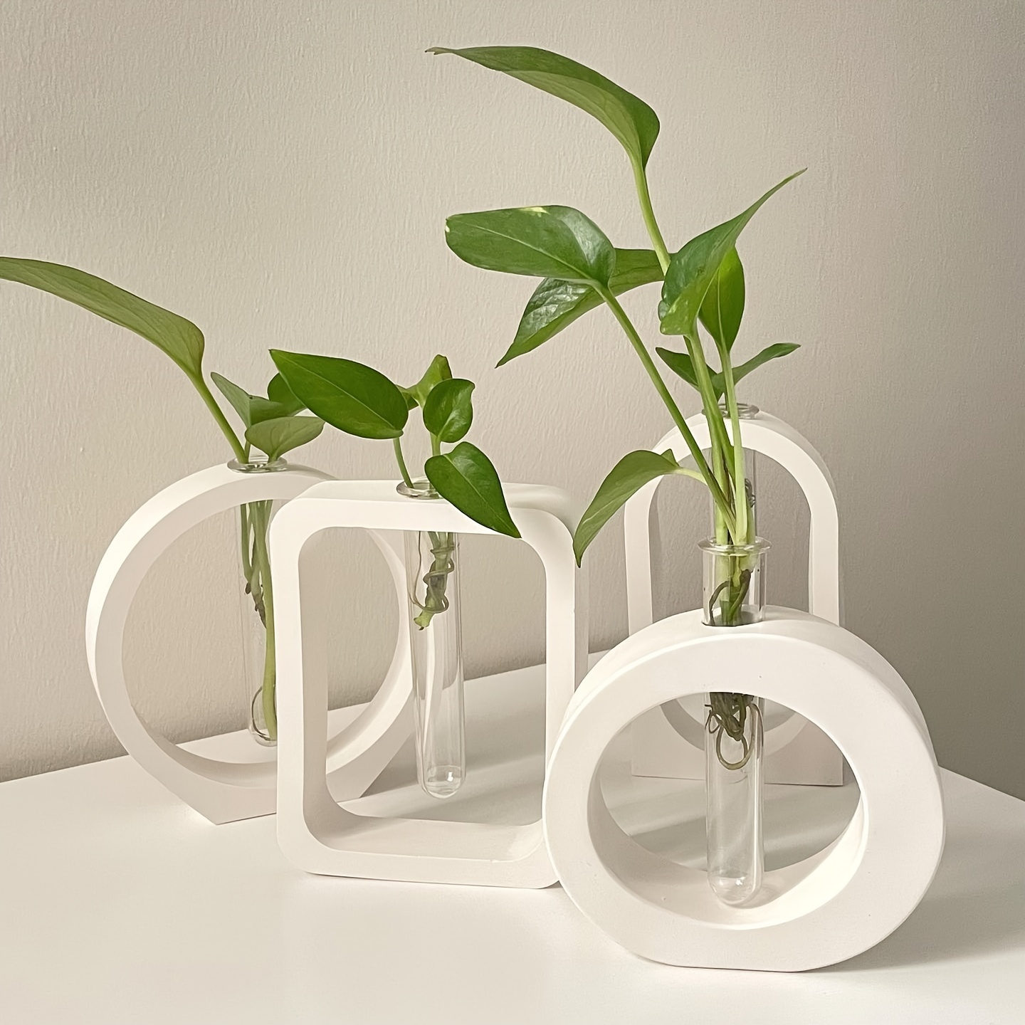Propagation Station Vase - 花の花瓶シリコン型、クリスタルエポキシ樹脂、水耕植物コンテナ、花の植え付けステーション、4個