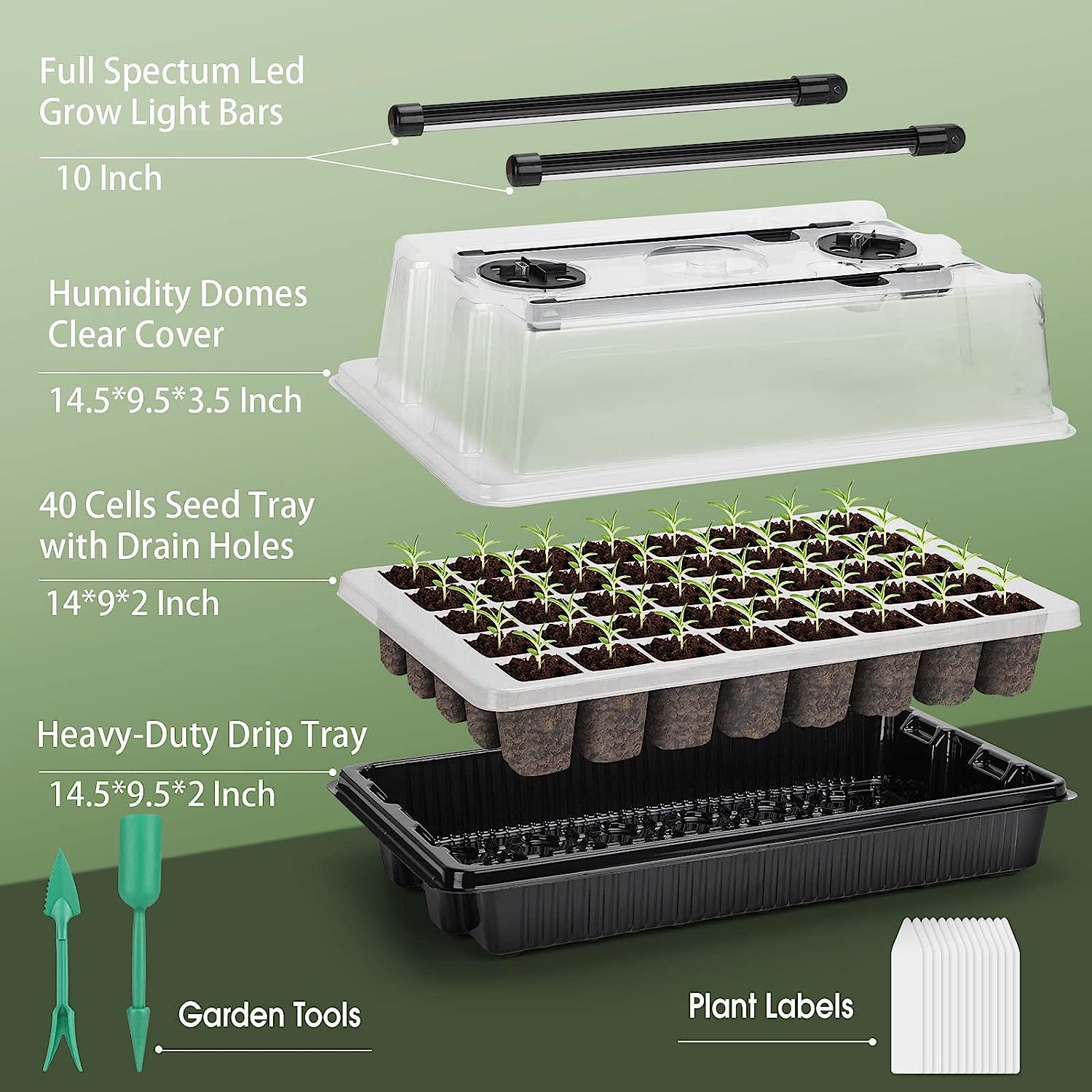 【ベスト】1セット、2つの長いストリップ型育成ライト付き種子 - Humidity Dome Kit のレビューと価格