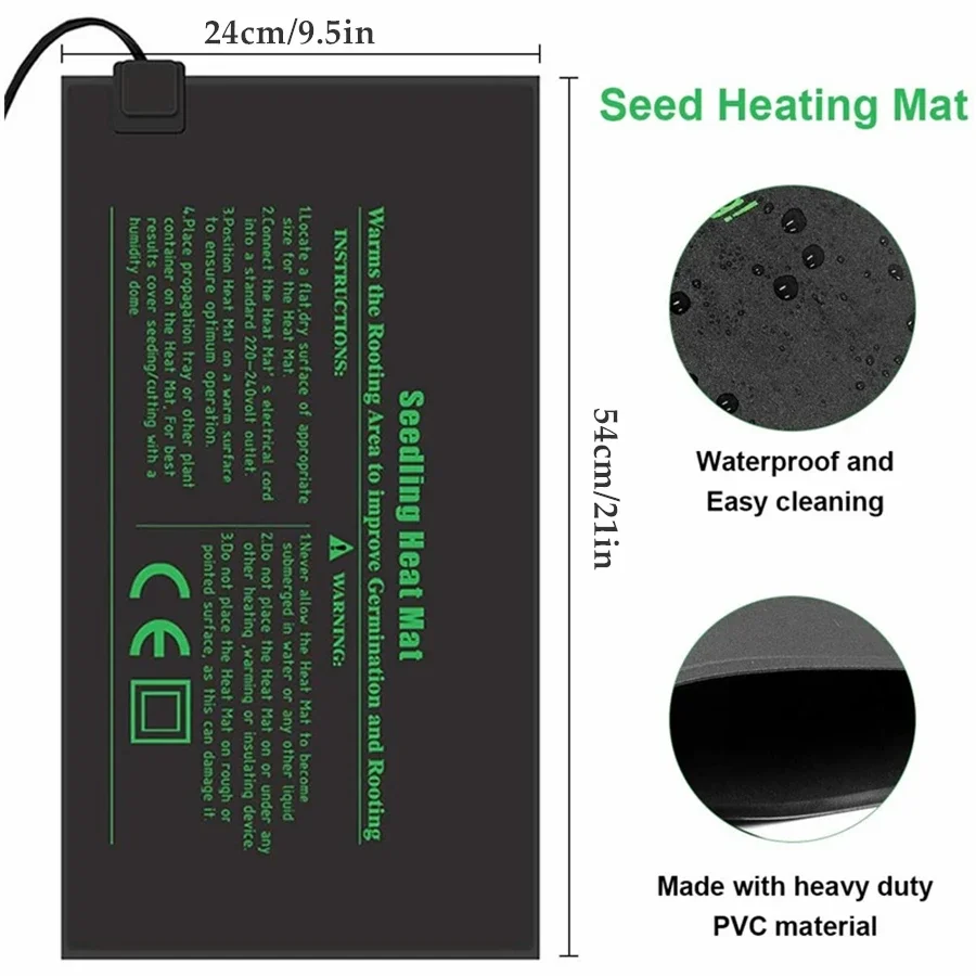 4 サイズ 220V EU プラグ苗ヒートマット防水水耕加熱 - Heat Mat Seedling のレビューと価格