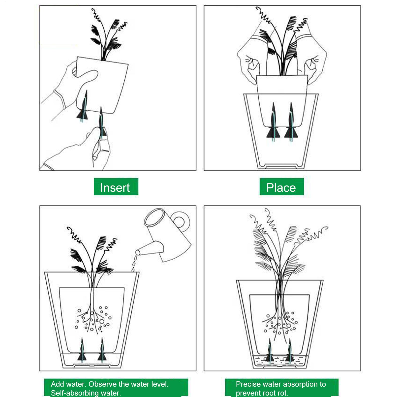 自動給水プランターインサート 4 個 自動再利用可能な園芸用 - Self Watering Insert のレビューと価格