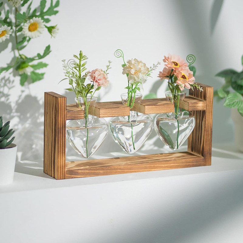 植物用ガラス繁殖ステーション：木製フレーム付きヴィンテージ花 - Propagation Station Vase のレビューと価格