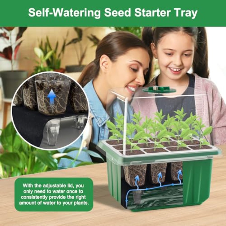 ライト付き種子スタータートレイ6パック、植物スタータートレイ - Humidity Dome Kit のレビューと価格