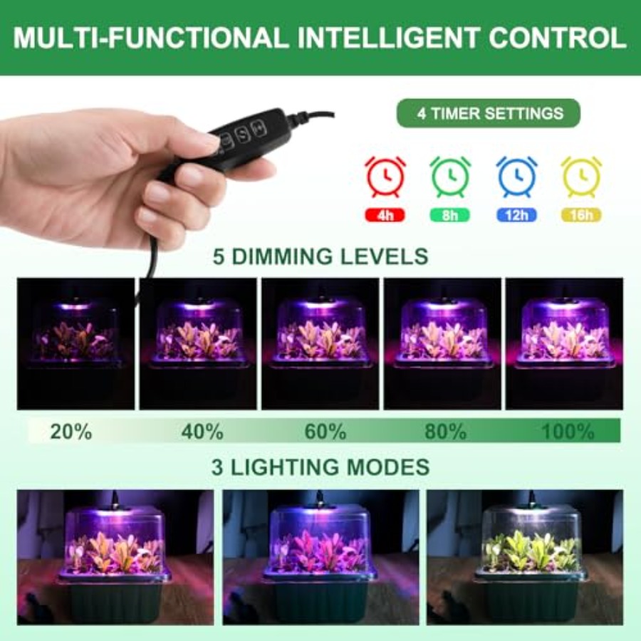 ライト付き種子スタータートレイ6パック、植物スタータートレイ - Humidity Dome Kit のレビューと価格