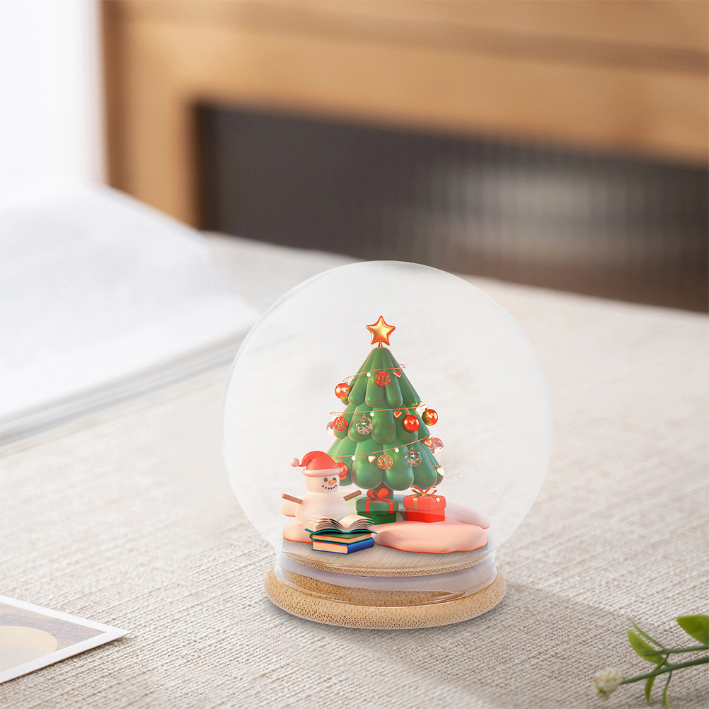 透明ガラスドーム型防塵ディスプレイ球体13cm木製ベース付き - Plastic Dome Clear のレビューと価格