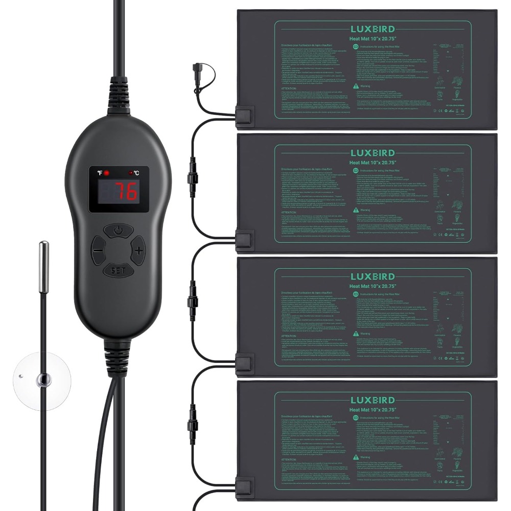 4パック苗用ヒートマット デジタルサーモスタットコントローラ - Heat Mat Seedling のレビューと価格
