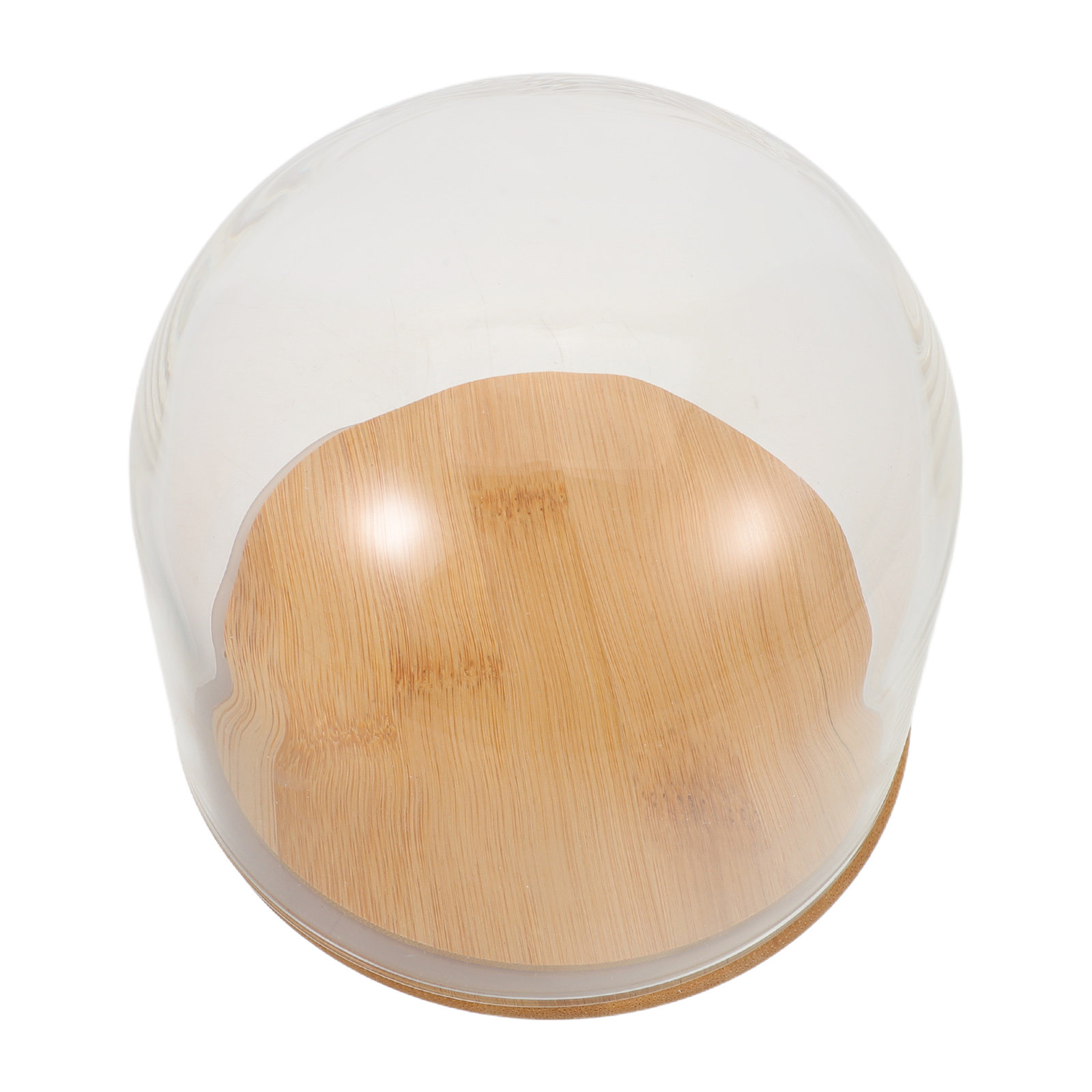 透明なガラスドーム型クローシュ、密閉された竹製の台座付き、永 - Plastic Dome Clear のレビューと価格