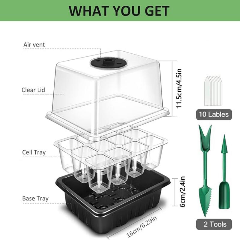 育成ライト付き種まきトレイ、湿度調整ドーム付き種子発芽キット - Humidity Dome Kit のレビューと価格