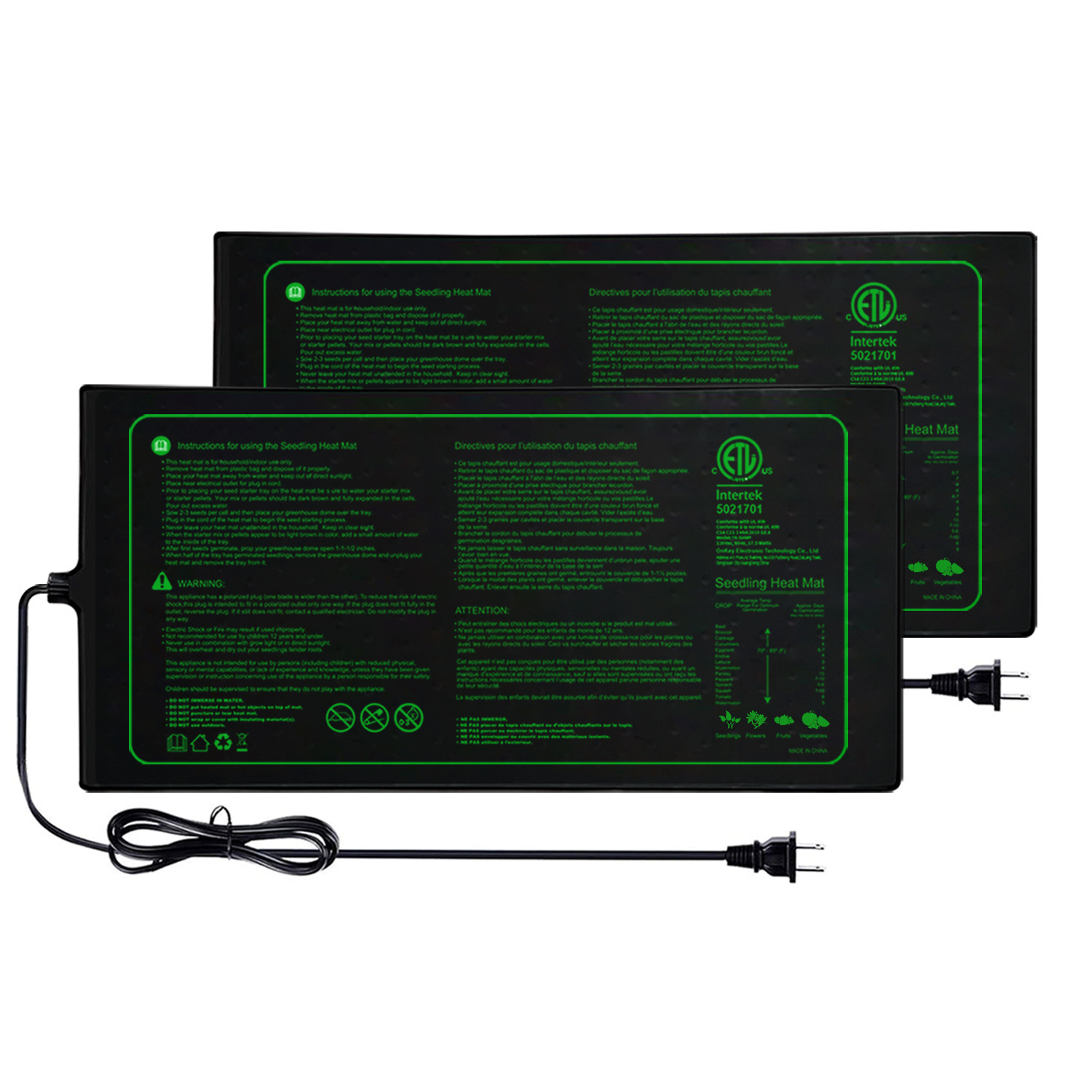2枚組 20x10インチ 苗床ヒートマット 防水 植物育成ヒ - Heat Mat Seedling のレビューと価格