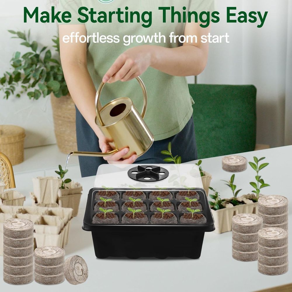 4パックの種まきトレイ（50個のピートペレット付き）、48セ - Peat Pellet Tray のレビューと価格