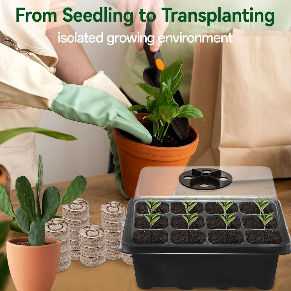 4パックの種まきトレイ（50個のピートペレット付き）、48セ - Peat Pellet Tray のレビューと価格