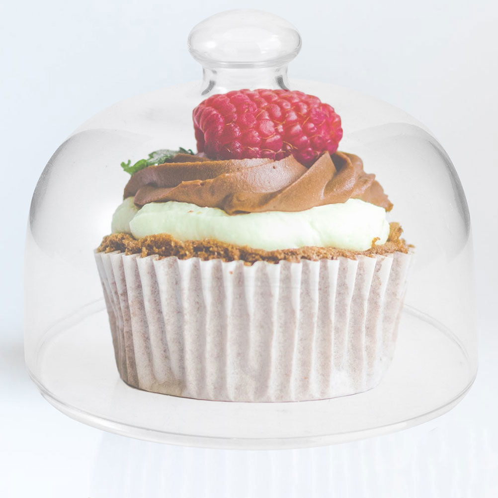 2個入り透明ガラス製ケーキドームカバー、食品防塵・防湿クリア - Plastic Dome Clear のレビューと価格