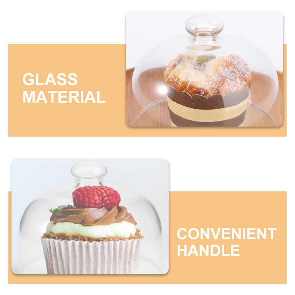 2個入り透明ガラス製ケーキドームカバー、食品防塵・防湿クリア - Plastic Dome Clear のレビューと価格