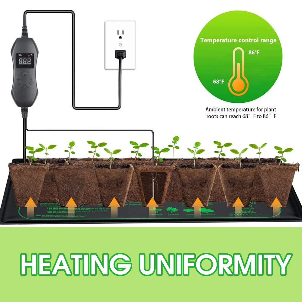 50 ワット EU-US/英国/AU 調節可能なサーモスタッ - Heat Mat Seedling のレビューと価格