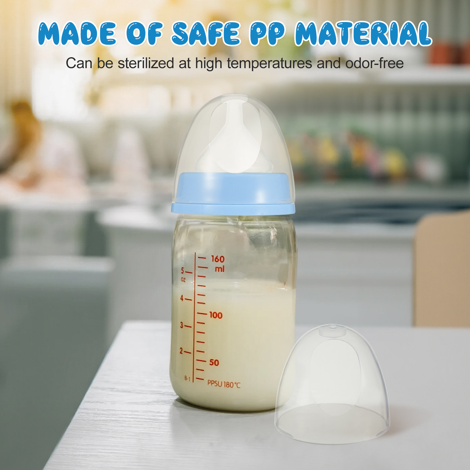 交換用プラスチック製哺乳瓶キャップ、漏れ防止ミルク哺乳瓶蓋、 - Plastic Dome Clear のレビューと価格
